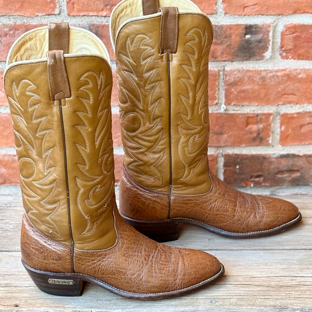 Laredo Men's Brown Bullhide Leather Western Cowboy Boots Sz 9D - Picture 7 of 9